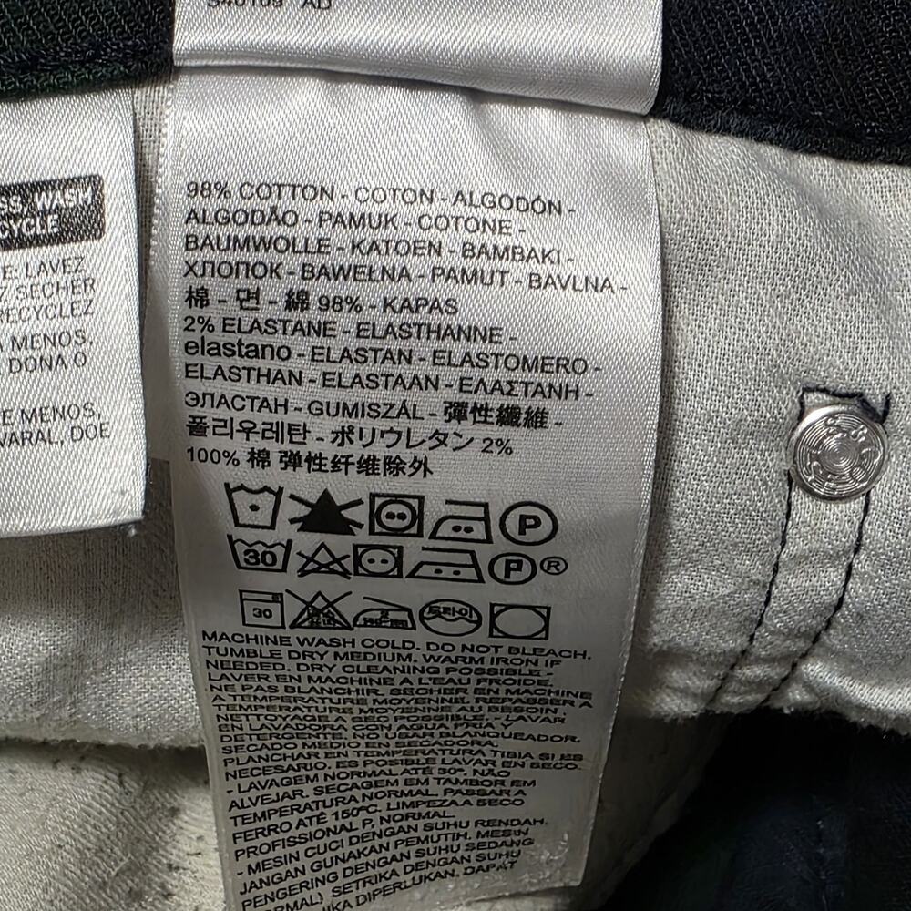 Levi's 502 Mens 36x29 Black Watch Plaid Green Blue Taper Pants Rare Blank R Tab - Picture 8 of 15